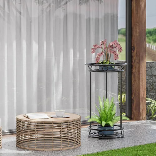 Vista 6 de YIUKEA - Soporte para plantas para interiores y exteriores - Estante organizador alto de varios niveles de metal para macetas, exhibidor de flores