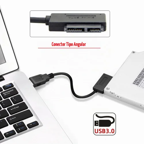 Vista 7 de cablecc USB 3.0 a 7+6 13pin Slimline Sata adaptador cable para portátil Cd DVD ROM unidad óptica