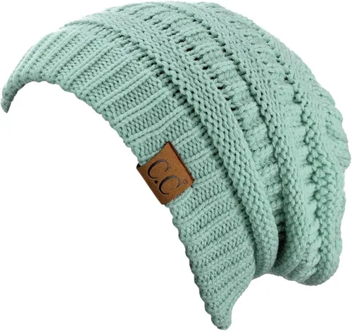 Vista 255 de C.C Trendy Warm Chunky Soft Stretch Cable Knit Beanie