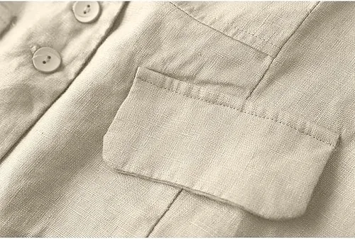 Vista 5 de UATKIMI Chaleco de lino de algodón para mujer, casual, holgado, cuello en V, sin mangas, chaqueta, Beige