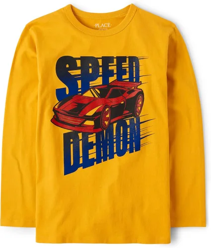 Vista 15 de The Children's Place Boys' Dinos,Cars,Sports Long Sleeve Graphic T-Shirts Jugador de Bball Jump