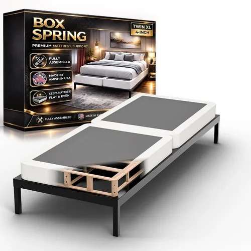 Vista 15 de Nutan, Somier de madera resistente de 2 pulgadas para soporte de colchón, duradero y totalmente montado, base de madera natural para cama Blanco