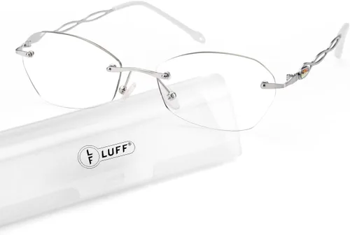 Vista 7 de LUFF Rimless Reading Glasses for Women,Stylish Anti-Blue Light Lightweight Fashion Frameless Reader for Ladies Ultra-light 16g Metal Anti