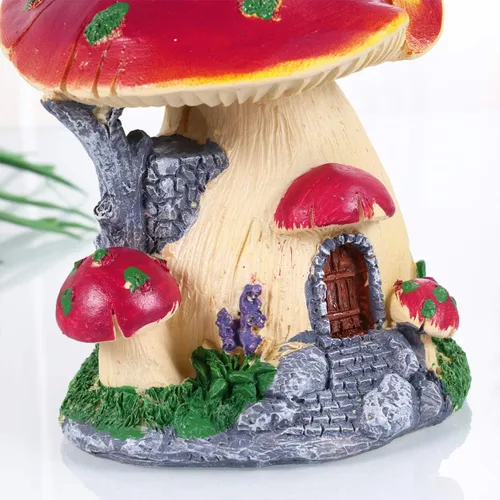 Vista 6 de Happyyami Decoración de plantas de casa de hongos en miniatura, figuras de hadas, estatua de hongos, adorno de estatua de hongo, adorno de bricolaje