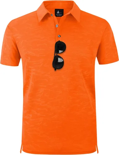 Vista 2 de SWISSWELL Camisas polo de manga corta para hombre, camisas de golf catiónicas con cuello