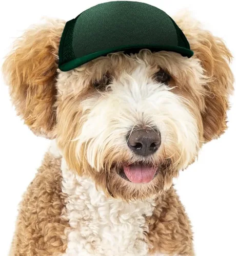 Vista 10 de DIY PupLid Trucker Hats (negro/blanco, XXS) - Sombrero de perro personalizable, lona en blanco para diseño personalizado, ajustable, protección