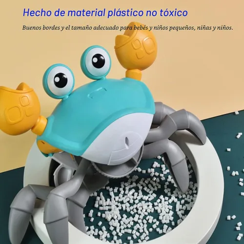 Vista 2 de Cangrejo que se arrastra, plástico recargable por USB automáticamente evita obstáculos que se arrastran cangrejo, juguete musical de cangrejo