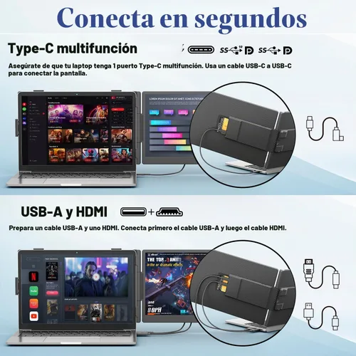 Vista 7 de Teamgee - Extensor de pantalla para portátil IPS Monitor portátil de 14 pulgadas