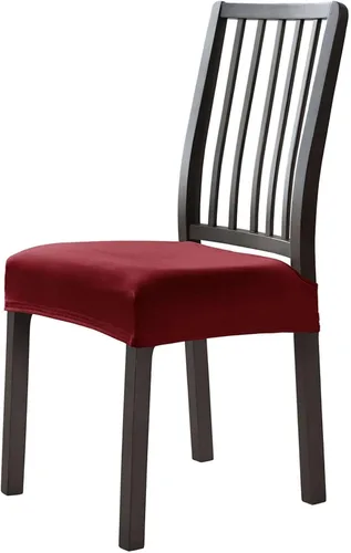 Vista 14 de Fundas de asiento de terciopelo para sillas de comedor, fundas elásticas para sillas de comedor de 2 piezas con parte inferior elástica
