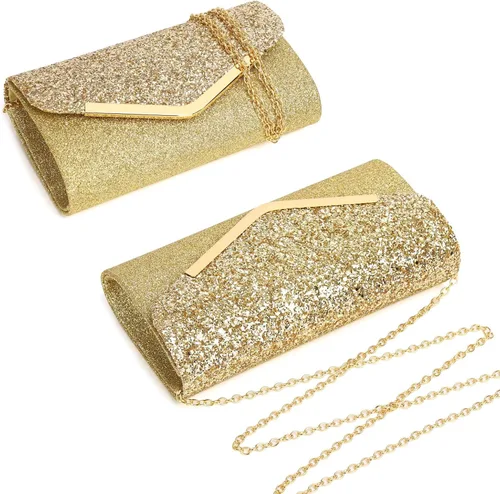 Vista 5 de Bolso de mano brillante para mujer, bolso de noche con cristales de estrás, bolso de noche con purpurina brillante para mujer, boda, fiesta, baile