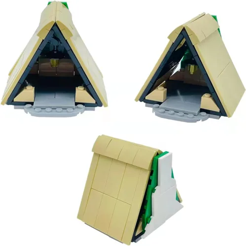 Vista 2 de Kit de bloques de construcción para camping, tienda de campaña hoguera, luces de campamento, naturaleza, glamping, actividades al aire libre