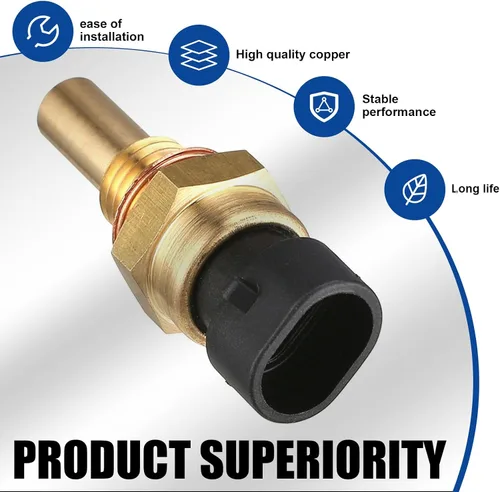 Vista 7 de 1 paquete de sensor de temperatura del motor del coche con enchufe, sensor de temperatura ECT de metal duradero para vehículos, piezas de reemplazo