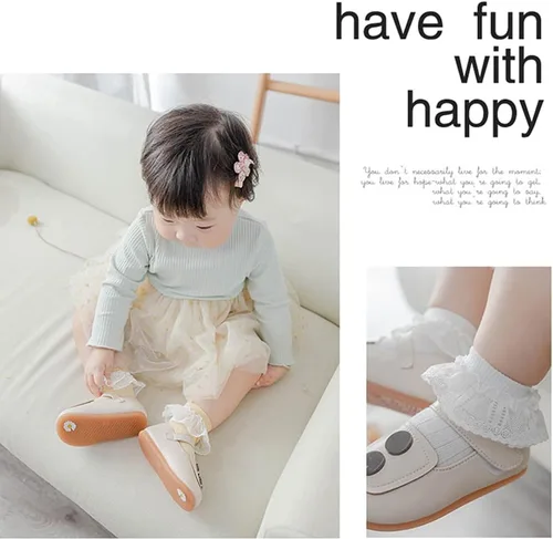 Vista 6 de QandSweet Calcetines de encaje para niñas recién nacidas para bebés y niños pequeños