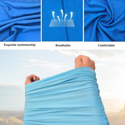 Vista 6 de Bufanda transpirable para el cuello, máscara facial para hombres y mujeres, senderismo, ciclismo, deportes, pesca, protección solar UV bandana