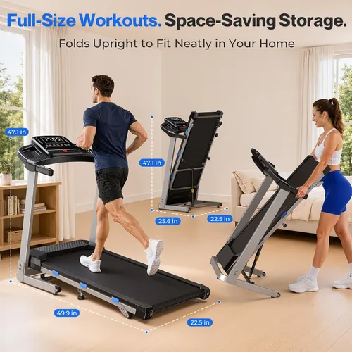 Vista 9 de Cardirun Cintas de correr plegables para el hogar con 10% de inclinación