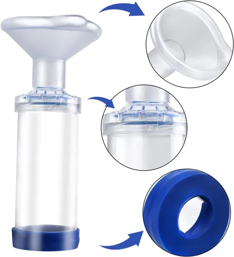 Vista 3 de Espaciador inhalador de gato/perro, inhalador de gato, cámara de aerosol felino, viene con máscara de 2 tamaños para gato/perro e instrucciones