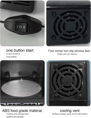 Vista 5 de LBEC Refrigerador pequeño, solo USB, pequeño refrigerador portátil USB, potente potencia baja, decibelio para oficina, coche, hogar