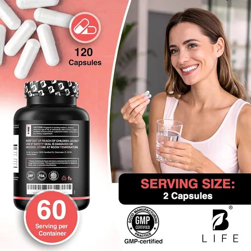 Vista 7 de B Life Company Suplemento DIM 400 mg con Myo & D-Chiro Inositol, Dong Quai - Equilibrio Hormonal para Mujeres - Suplementos de fertilidad