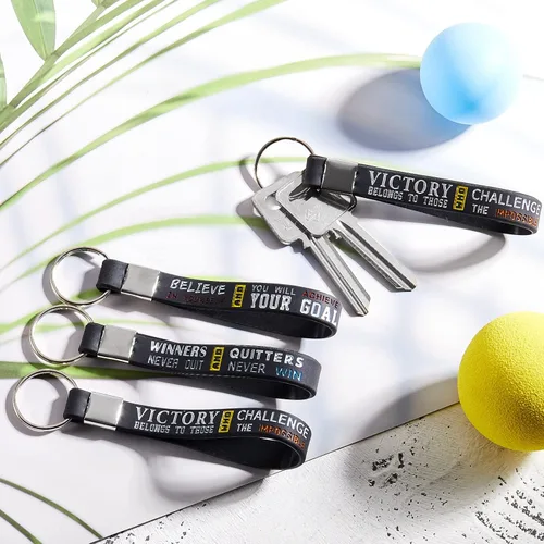 Vista 7 de MTLEE 24 llaveros de hockey a granel para fiestas deportivas, llaveros de hockey, bolsa de regalo con citas motivacionales, suministros para fiesta