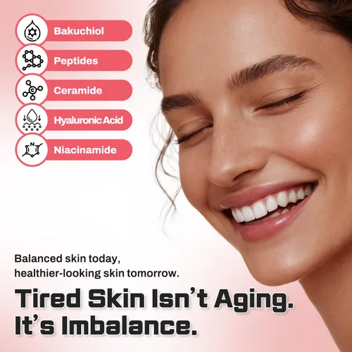 Vista 2 de Bakuchiol Retinol Alternativa Anti-Envejecimiento Hidratante para Piel Madura y Sensible con Péptidos y Ceramidas, Anti-Arrugas y Reparación