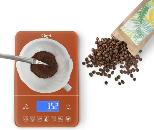 Vista 9 de Ozeri Touch III - Báscula digital de cocina con contador de calorías, 22 libras (22.0 lbs), ocre quemado