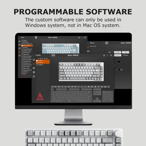 Vista 7 de FIRSTBLOOD ONLY GAME. AK820 Teclado mecánico con cable al 75%, teclado para juegos montado en junta intercambiable en caliente con interruptores
