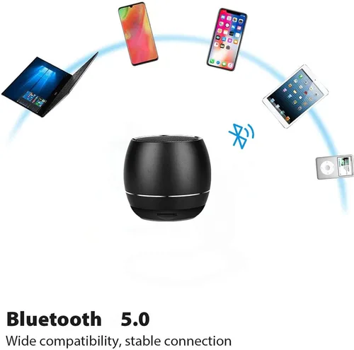 Vista 4 de Altavoces Bluetooth portátiles, mini altavoz Bluetooth inalámbrico para exteriores con micrófono integrado, llamada manos libres, tarjeta TF, sonido