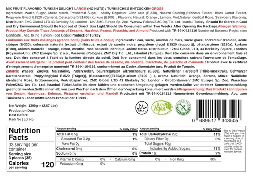 Vista 2 de Lujosa caja de regalo de dulces turcos de 2.87 libras (45.86 oz, (sin frutos secos) aprox. 110 piezas, caja de regalo de Navidad, cesta de regalo