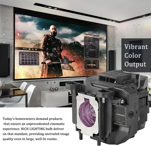 Vista 5 de Elplp67 Relplacemnet - Bombilla para proyector Epson EX3210 EX3212 EX5210 EX6210 EX7210 PowerLite Home Cinema 500 750d 707 710HD 750HD VS220 S12 W12