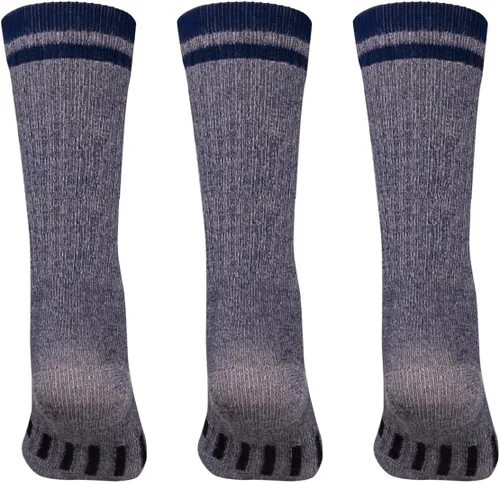 Vista 2 de MERIWOOL Calcetines de senderismo de lana merino para hombres y mujeres 3 pares de peso medio acolchados cálidos y transpirables