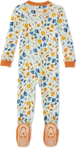 Vista 2 de Burt's Bees Baby Pijama unisex para bebé, con cremallera frontal, antideslizante, algodón orgánico, Acogedora