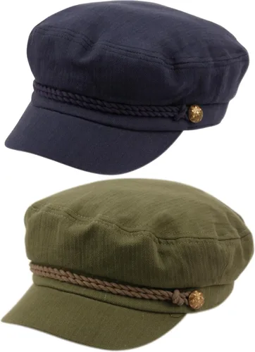 Vista 49 de Funky Junque Gorra de pescador griego, gorra de algodón para panaderos Floral - Denim