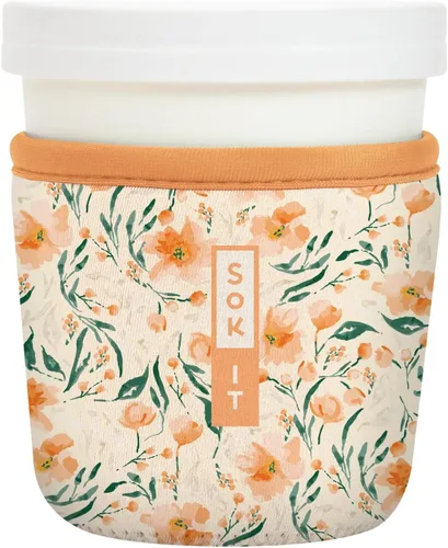 Vista 9 de Sok It IceCreamSok - Funda de neopreno aislada (flores abstractas, pintas de helado cónicas)