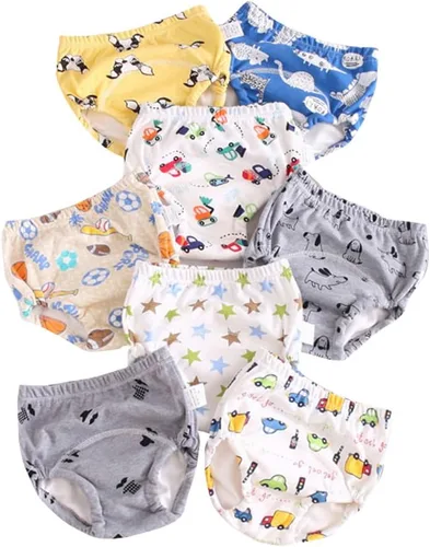 Vista 2 de Ropa interior unisex de algodón para niños y niñas, para entrenamiento de orina, impermeables, reutilizables, paquete de 6