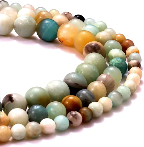 Vista 6 de 100 cuentas de piedra natural de 0.315 pulgadas (0.315 in), piedras preciosas redondas sueltas, piedra de energía curativa para hacer pulseras, 100
