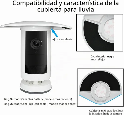 Vista 2 de Cubierta de lluvia UV compatible con Ring Outdoor Cam Plus Blanco