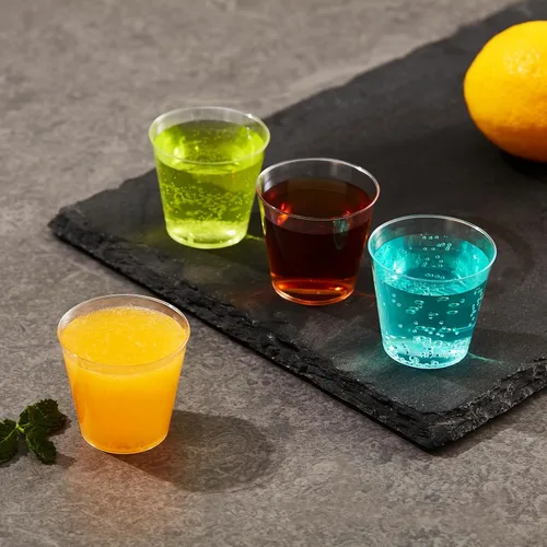 Vista 5 de Paquete de 500 vasos de plástico de 2 onzas, vasos desechables, vasos de degustación de vino, vaso pequeño de plástico para whisky, degustación