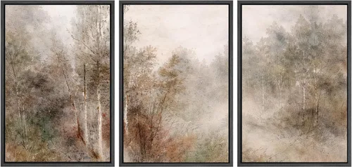 Vista 127 de SIGNWIN Lienzo enmarcado para pared, juego de arte de campos pastorales, flores silvestres, campo rústico, paisaje, floral, ilustraciones modernas