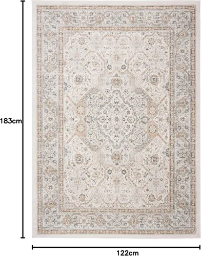 Vista 107 de SAFAVIEH - Colección Isabella, alfombra decorativa - 2'2" x 5', azul y crema, diseño oriental, no desprende pelusa y fácil cuidado, ideal para áreas