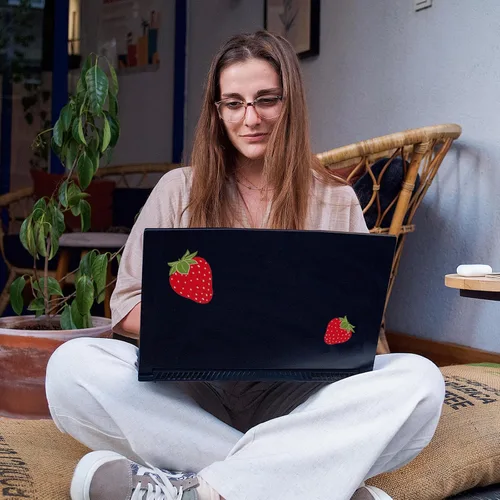 Vista 7 de 4 hojas/92 calcomanías de pared de fresa, calcomanías de pared de frutas