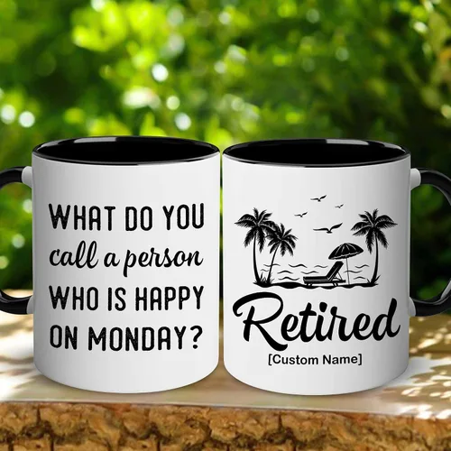 Vista 2 de WHIDOBE Regalos de jubilación personalizados para mujeres y hombres, taza de feliz jubilación, regalo de jubilación personalizado, divertidos