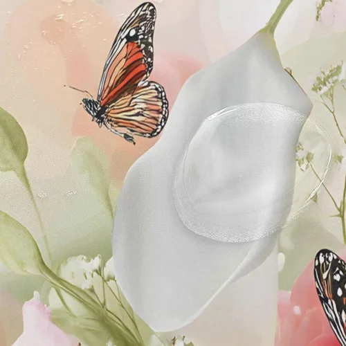 Vista 4 de MNSRUU Fabric Shower Curtain, Flowers and Butterflies Pink Waterproof Polyester Curtains with Hooks for Home Bathroom Decorative