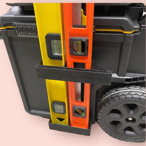 Vista 6 de Soporte de regla cuadrado en T de doble nivel con borde cuadrado 5 en 1 compatible con Dewalt Tough Systems 2.0, ABS impreso en 3D, 5 pulgadas