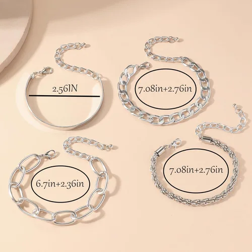 Vista 29 de Long tiantian Pulsera de oro gruesa para mujer, pulseras de oro delicadas, pulseras para mujer, pulseras apilables de eslabones de cadena