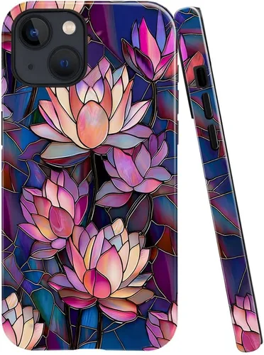 Vista 9 de Funda TnXee Compatible con iPhone 11, Funda Híbrida de 2 Capas de Prevención de Caídas con Arte Floral Colorido para Niñas y Niños