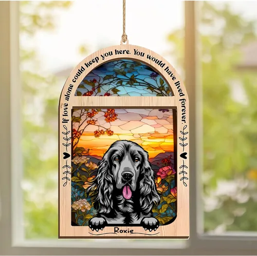 Vista 141 de LOVELYPOD Adorno de Navidad personalizado de sabueso afgano, atrapasoles con nombre, regalos de pérdida de mascotas, regalos para amantes