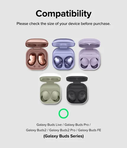 Vista 2 de Ringke Slim-X - Funda para Samsung Galaxy Buds 2 Pro & Pro & FE & 2 & Live [sensación sin funda] Funda ligera delgada con mosquetón para mujeres