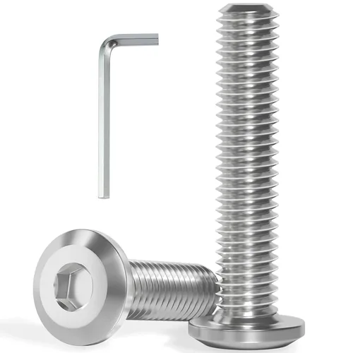 Vista 28 de VGBUY M6-1.0 x 8 mm 100 piezas Tornillos de cabeza plana con casquillo hexagonal, 304 de acero inoxidable 18-8, rosca completa, llave hexagonal
