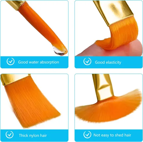 Vista 7 de Pinceles de pintura, juego de pinceles para pintura acrílica, 20 piezas de madera maciza Handel Oil Acuarela pinceles con cepillos de pelo de nailon