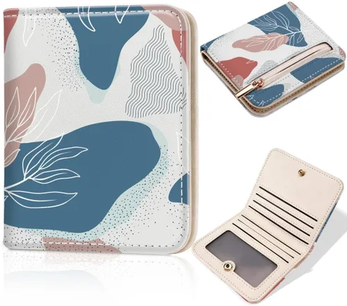 Vista 22 de Toughergun Billetera para Mujeres con Bloqueo RFID, Pequeña, Compacta, Bifold de Cuero de Lujo, Billetera de Bolsillo para Damas, Mini Monedero